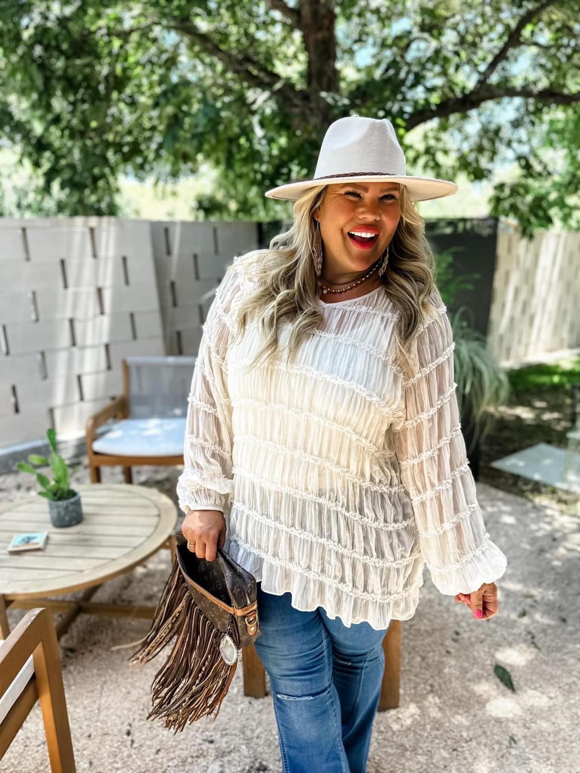 Sheer boho top top